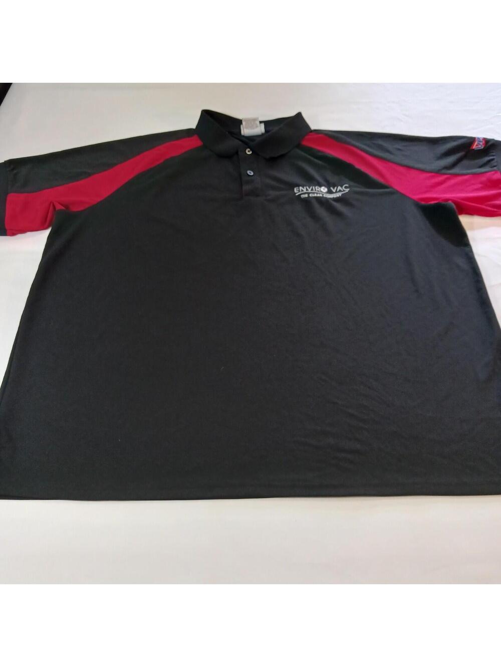 WearGuard Enviro Vac The Clean Company Men Black/Red Employee Polo Shirt 2XLR